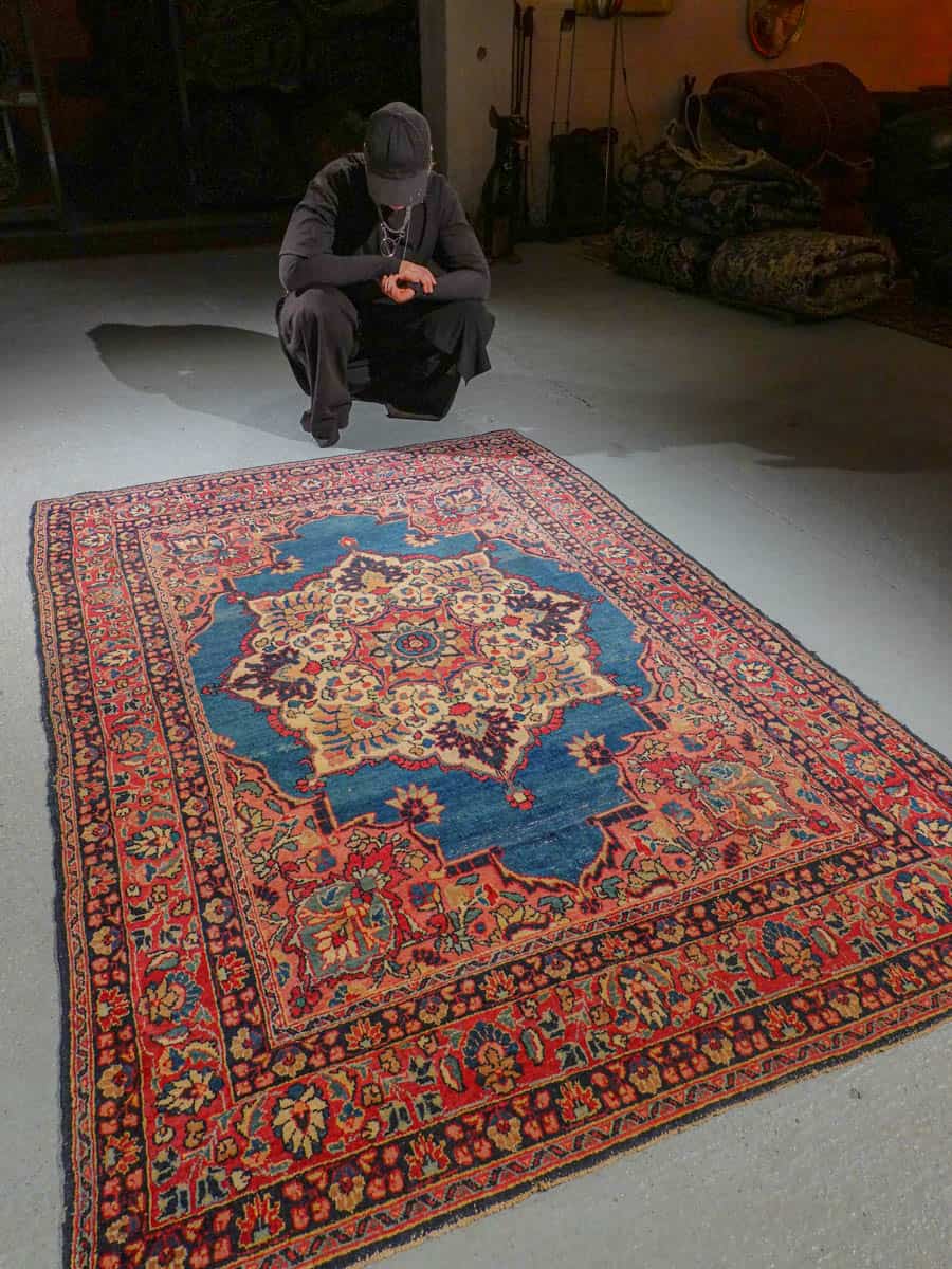 elegantti sininen ghom 202 x 141 cm (kopio)