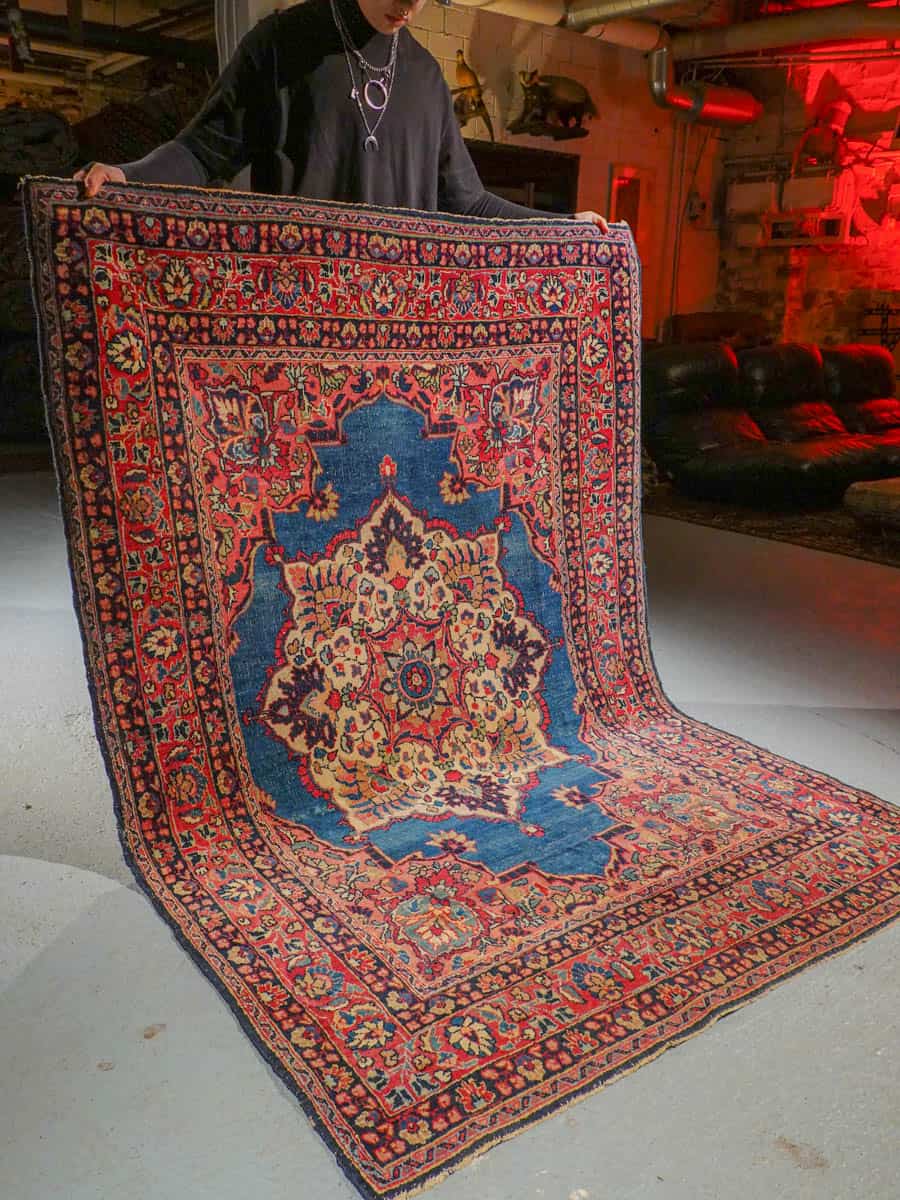 pirteä sininen ghom 191 x 135 cm