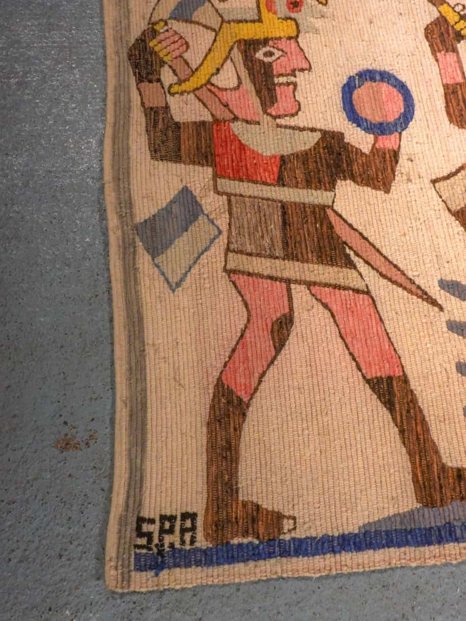 mielenkiintoinen eteläamerikkalainen matto 239 x 118 cm