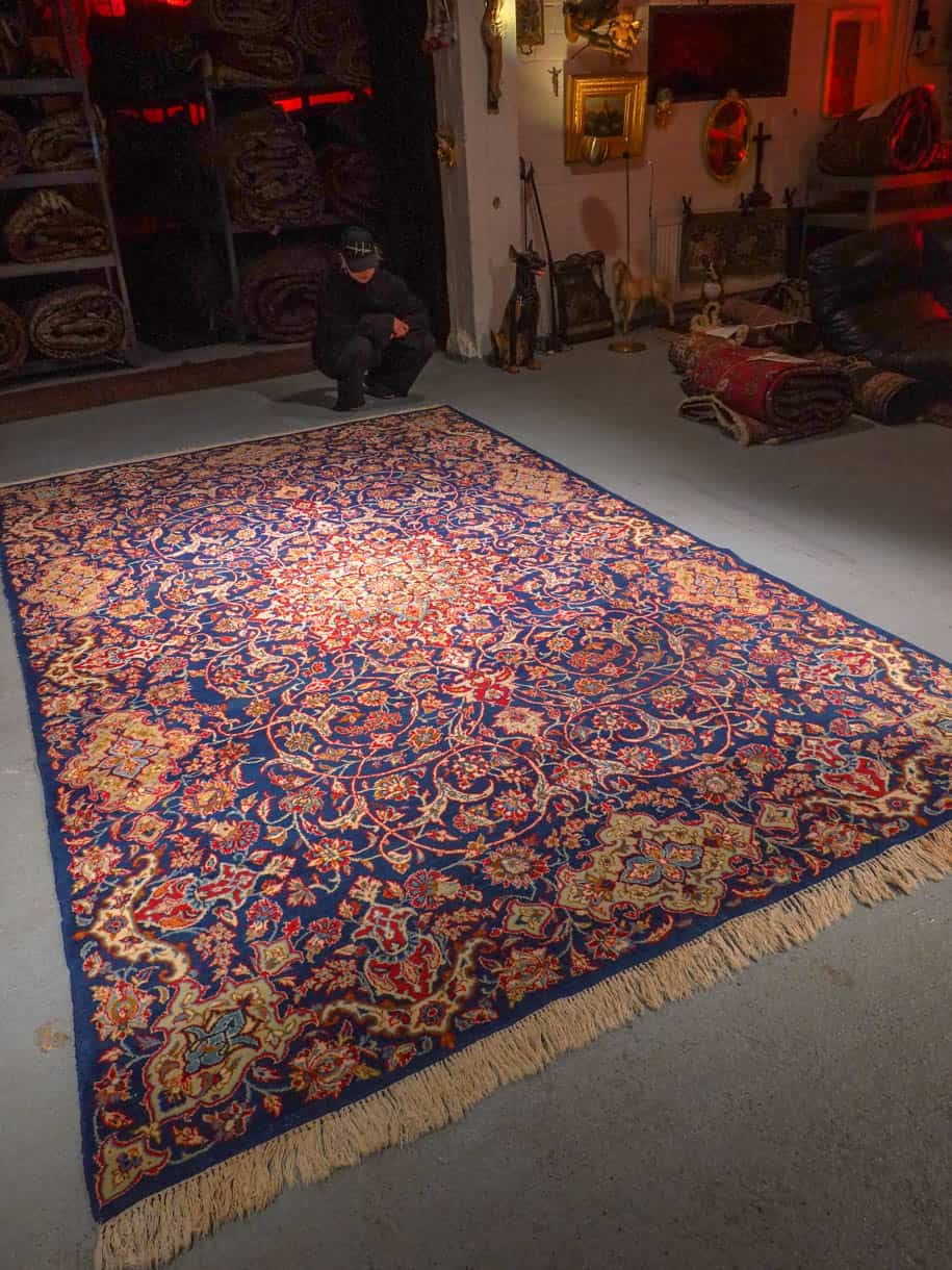 Äärimmäisen harvinainen sininen keshan 360 x 228 cm