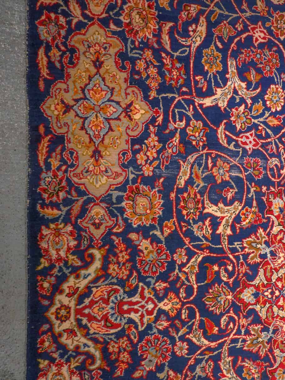 Äärimmäisen harvinainen sininen keshan 360 x 228 cm
