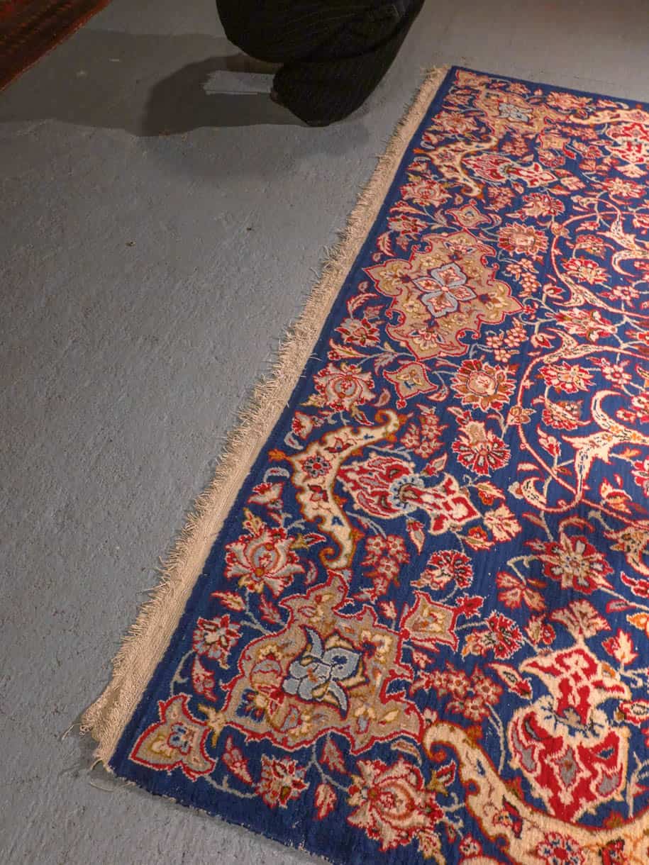Äärimmäisen harvinainen sininen keshan 360 x 228 cm
