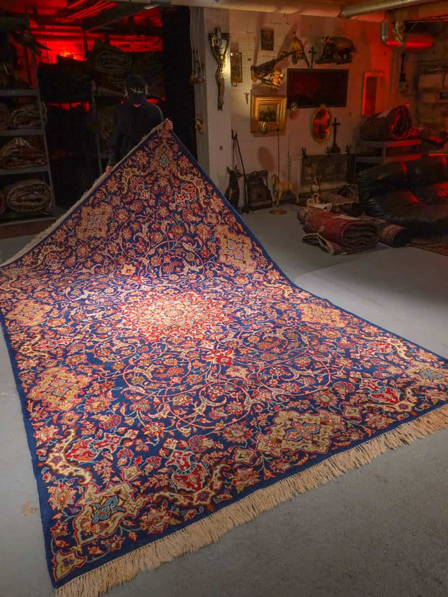 Äärimmäisen harvinainen sininen keshan 360 x 228 cm