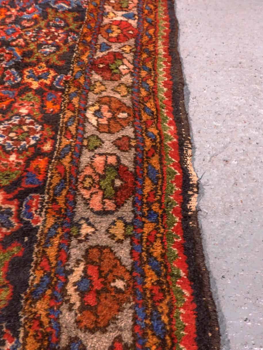 Punainen käsinsolmittu Hamadan-villamatto, 153 × 100 cm