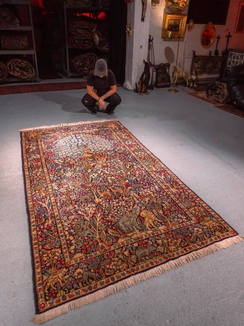 Muu käsinsolmittu Kirman-villamatto, 250 × 145 cm