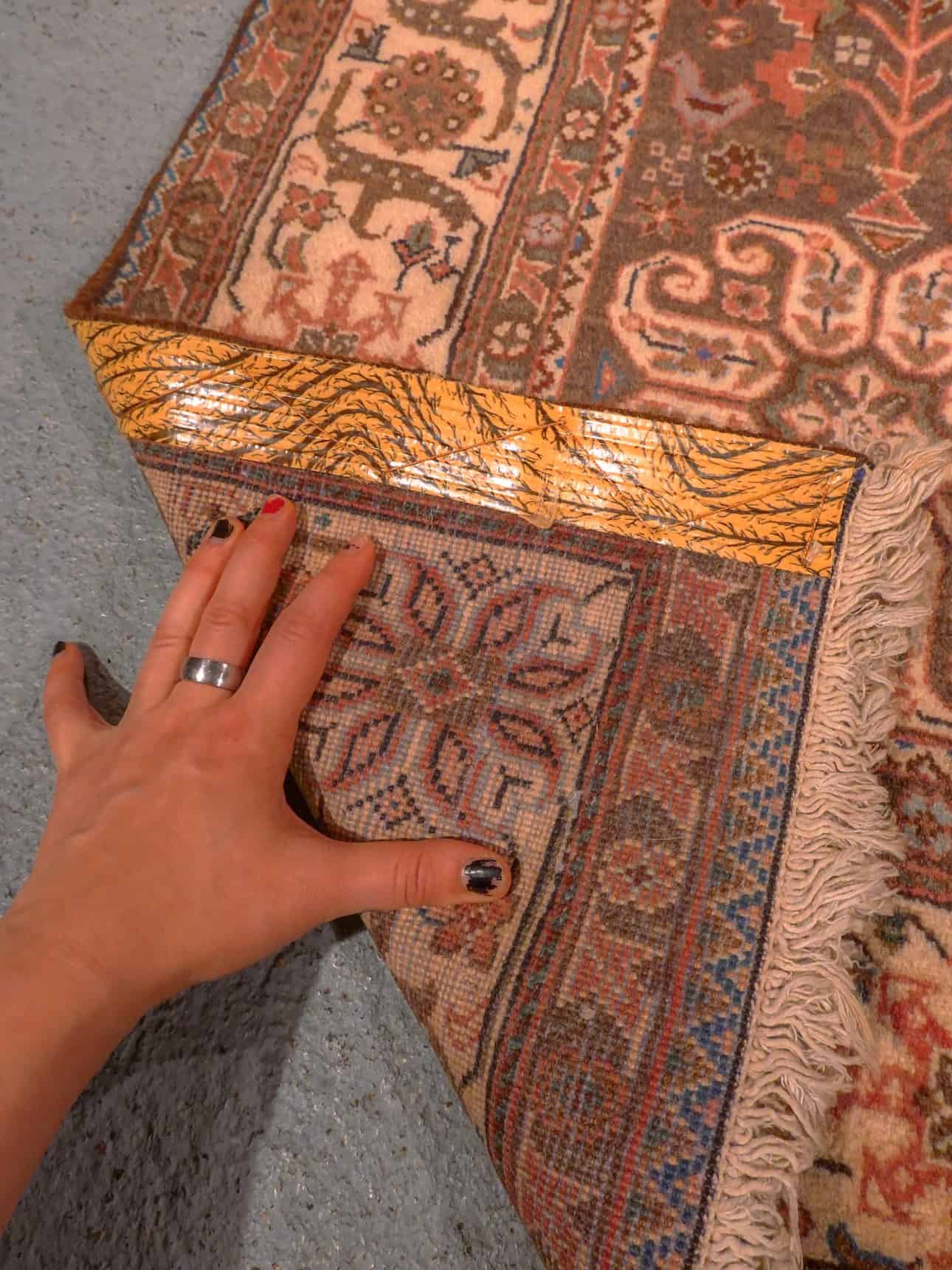 Punainen käsinsolmittu Abadeh-villamatto, 305 × 200 cm