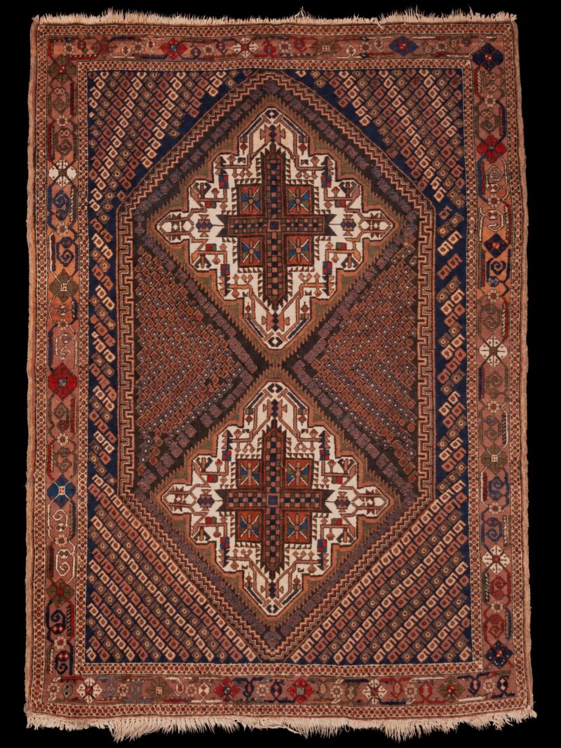 Maanläheinen käsinsolmittu Afshar-villamatto, 182 × 135 cm