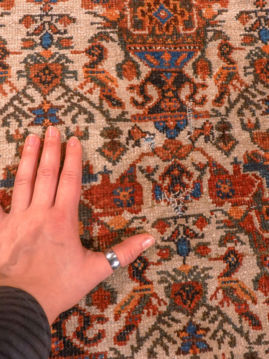 Maanläheinen käsinsolmittu Afshar-villamatto, 207 × 146 cm
