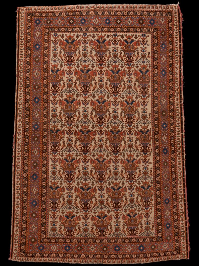 Maanläheinen käsinsolmittu Afshar-villamatto, 207 × 146 cm
