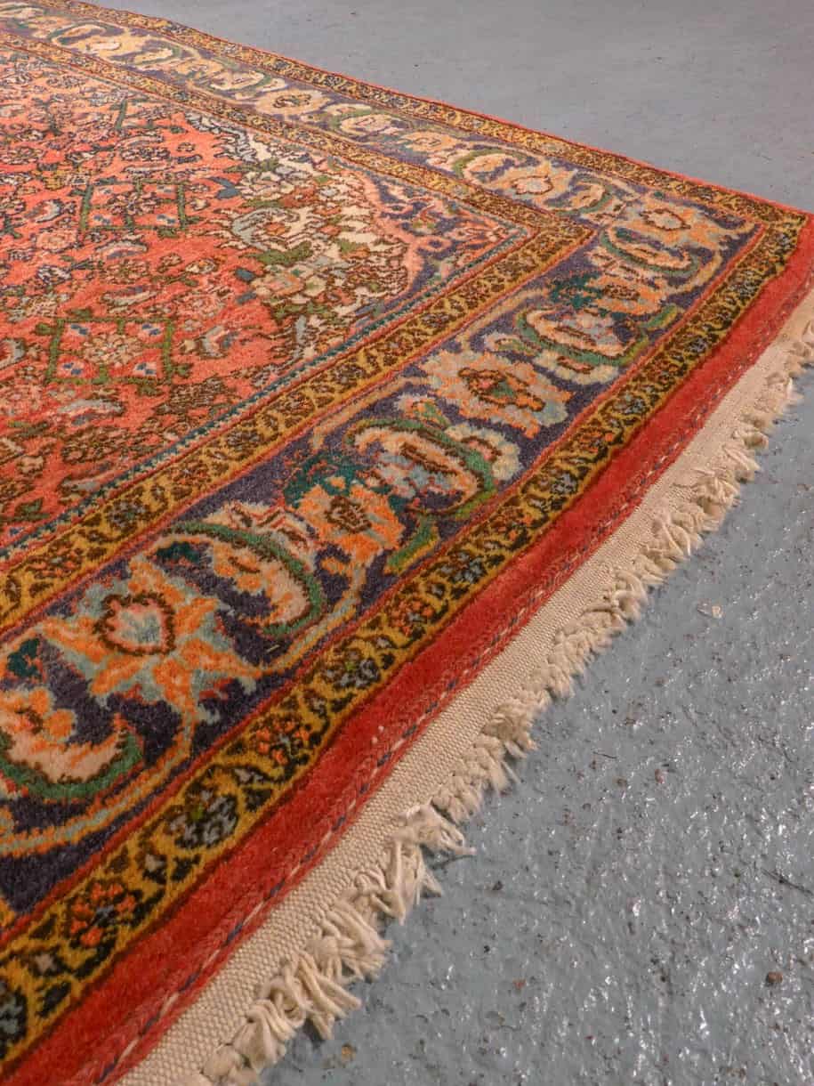 Punainen käsinsolmittu Bijar-villamatto, 160 × 108 cm