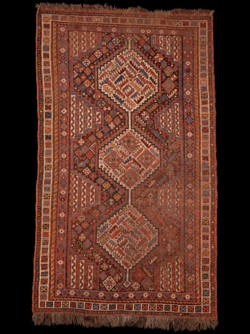 Maanläheinen käsinsolmittu Gasghai-villamatto, 265 × 154 cm