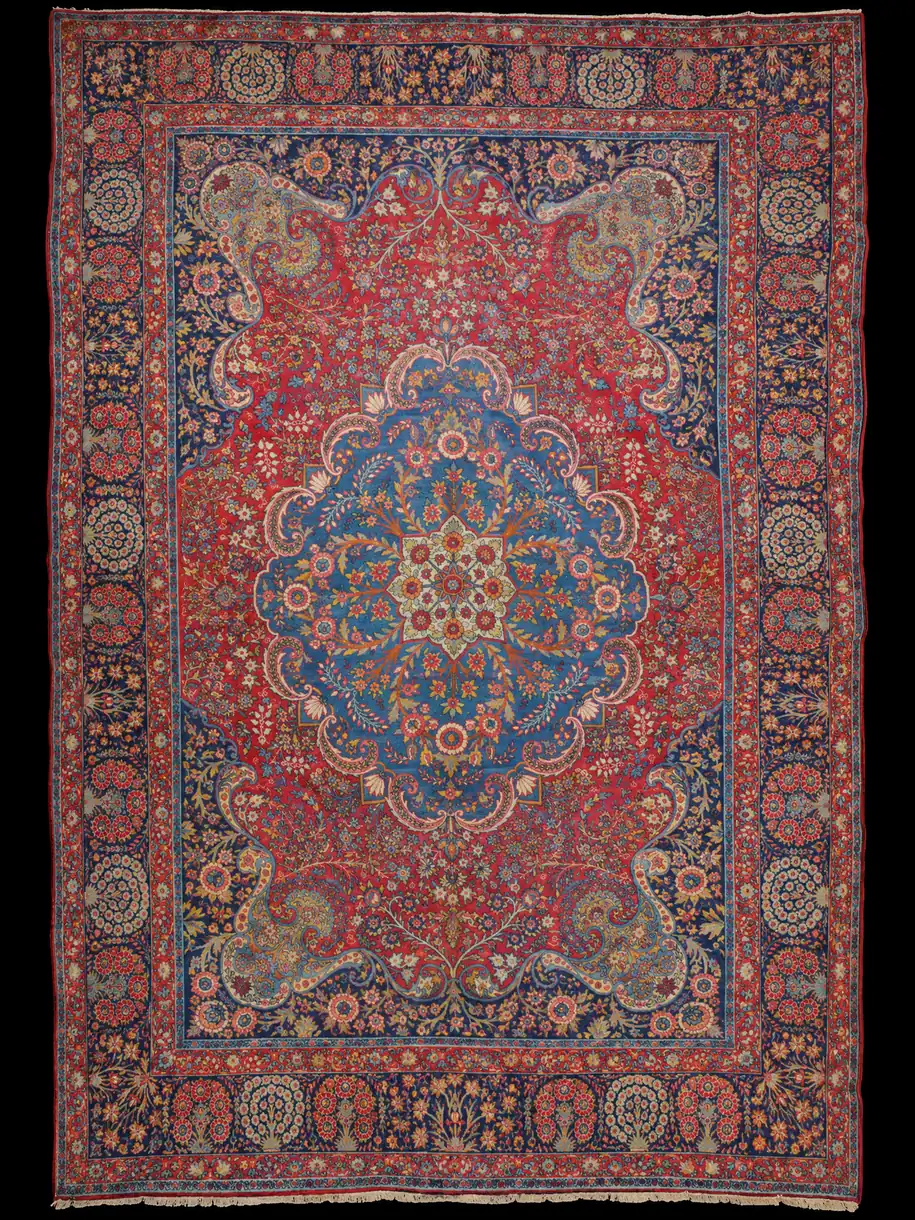 Hienostunut palatsikokoinen Kirman 1950-luvulta - 445 x 300 cm