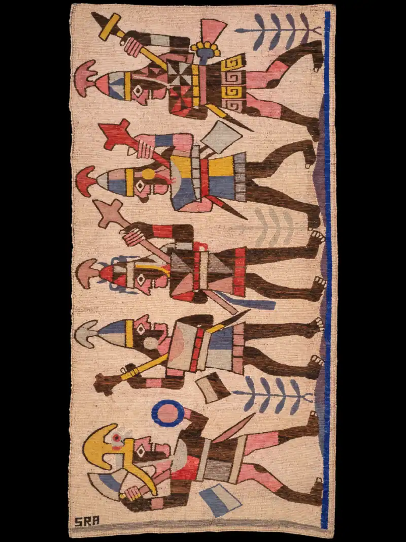 Mielenkiintoinen eteläamerikkalainen matto - 239 x 118 cm