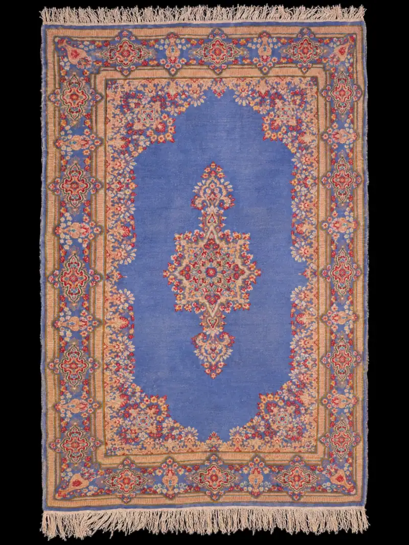 Uniikki sininen Kirman - 205 x 126 cm