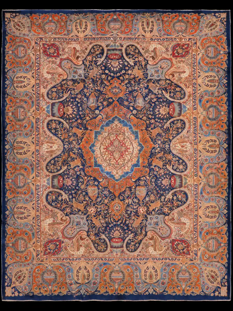 Ruhtinaallisen juhlava palatsikokoinen Kashmar – 395 x 310 cm