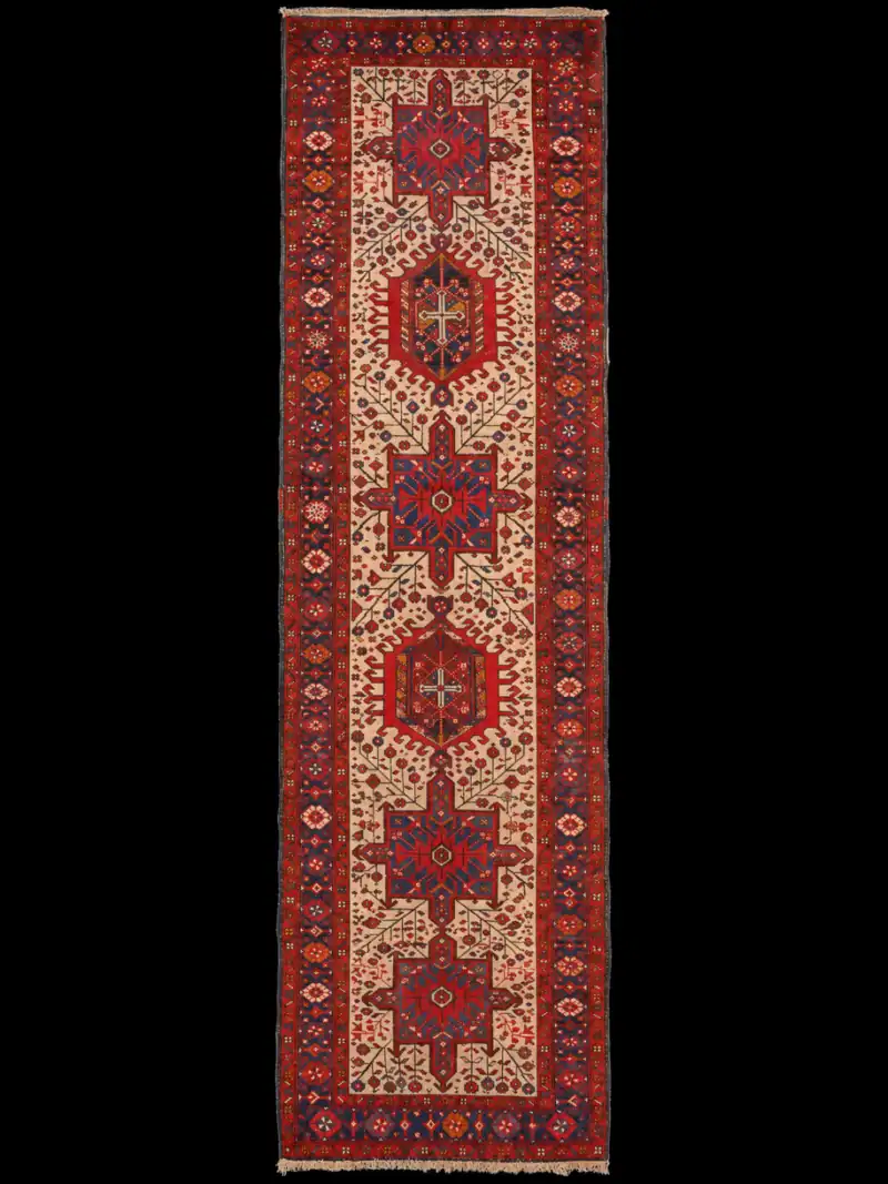Taianomainen Heriz-käytävämatto 1960-luvulta - 325 x 91 cm