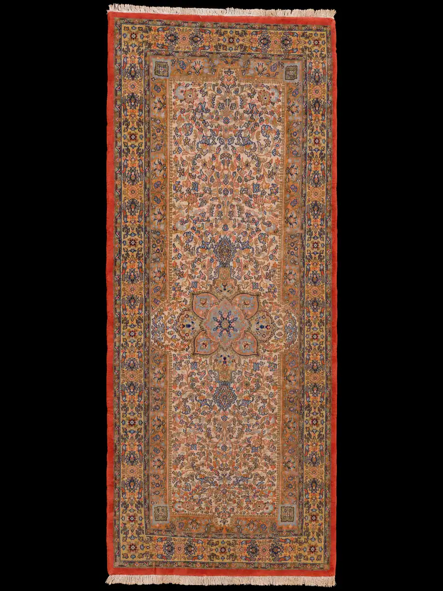 Kaunis kukkakuvioinen Kashmir-käytävämatto – 240 x 95 cm