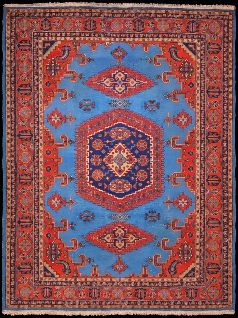 Kauniin sininen geometrinen Wiss – 320 x 240 cm