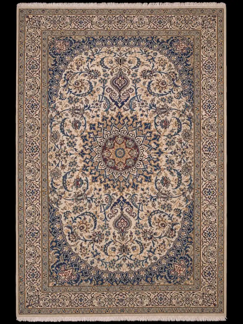 Perinteinen vaalea Nain silkkidetaljeilla – 300 x 198 cm