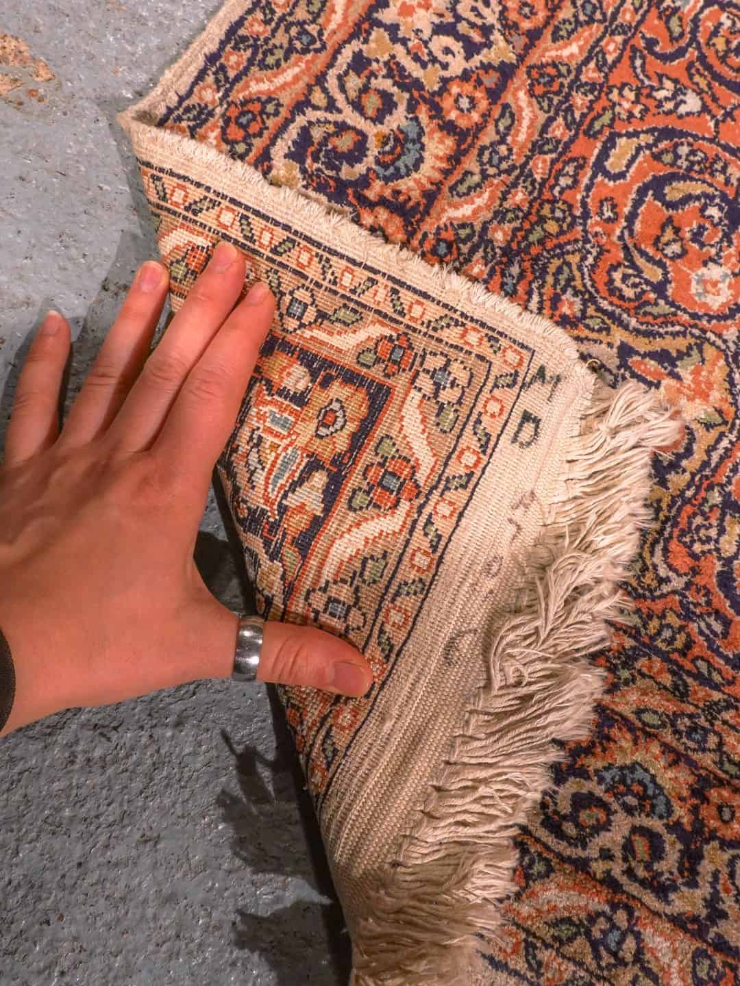 Kashmir-maton kuvioinnin yksityiskohta