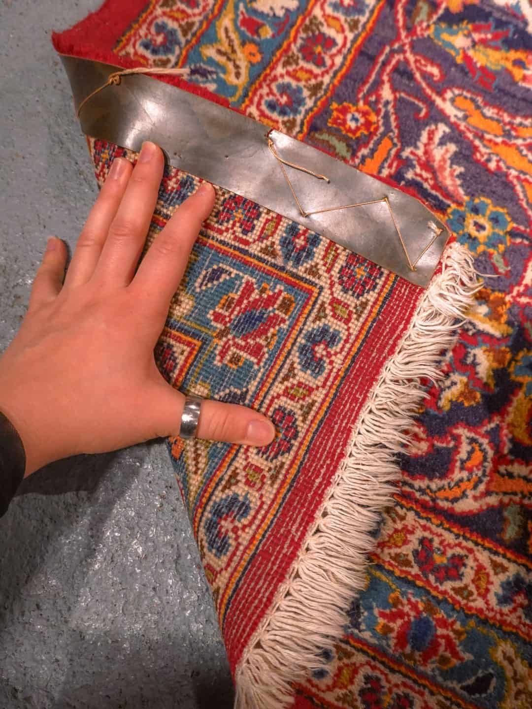 Punainen käsinsolmittu Keshan-villamatto, 350 × 250 cm