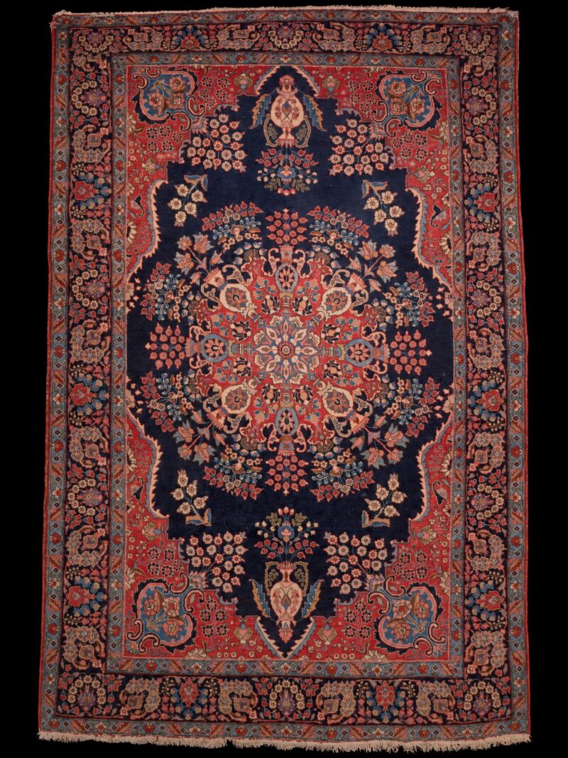 Punainen käsinsolmittu Tabriz-villamatto, 332 × 230 cm