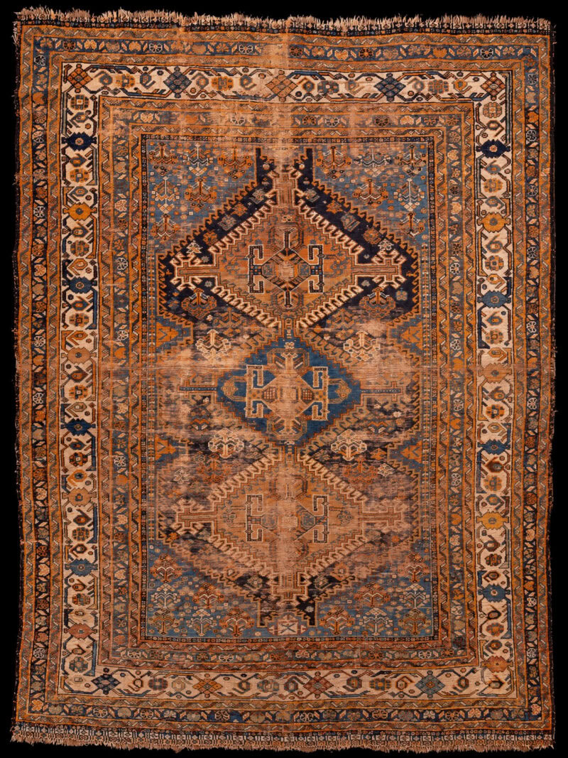 Maanläheinen käsinsolmittu Abadeh-villamatto, 208 × 157 cm
