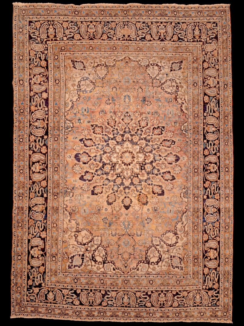 Maanläheinen käsinsolmittu Abadeh-villamatto, 396 × 279 cm