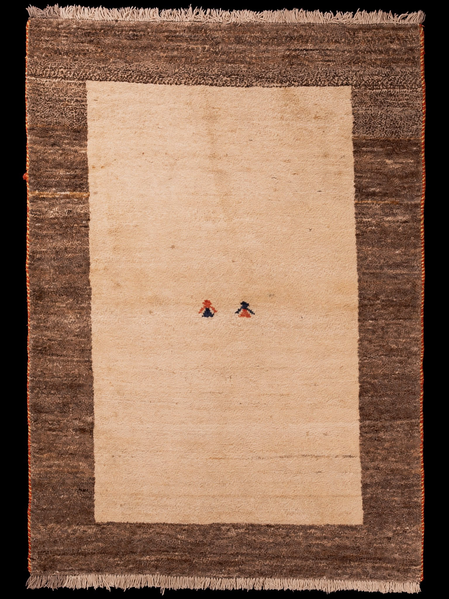 Vaalea käsinsolmittu Gabbeh-villamatto, 153 × 108 cm