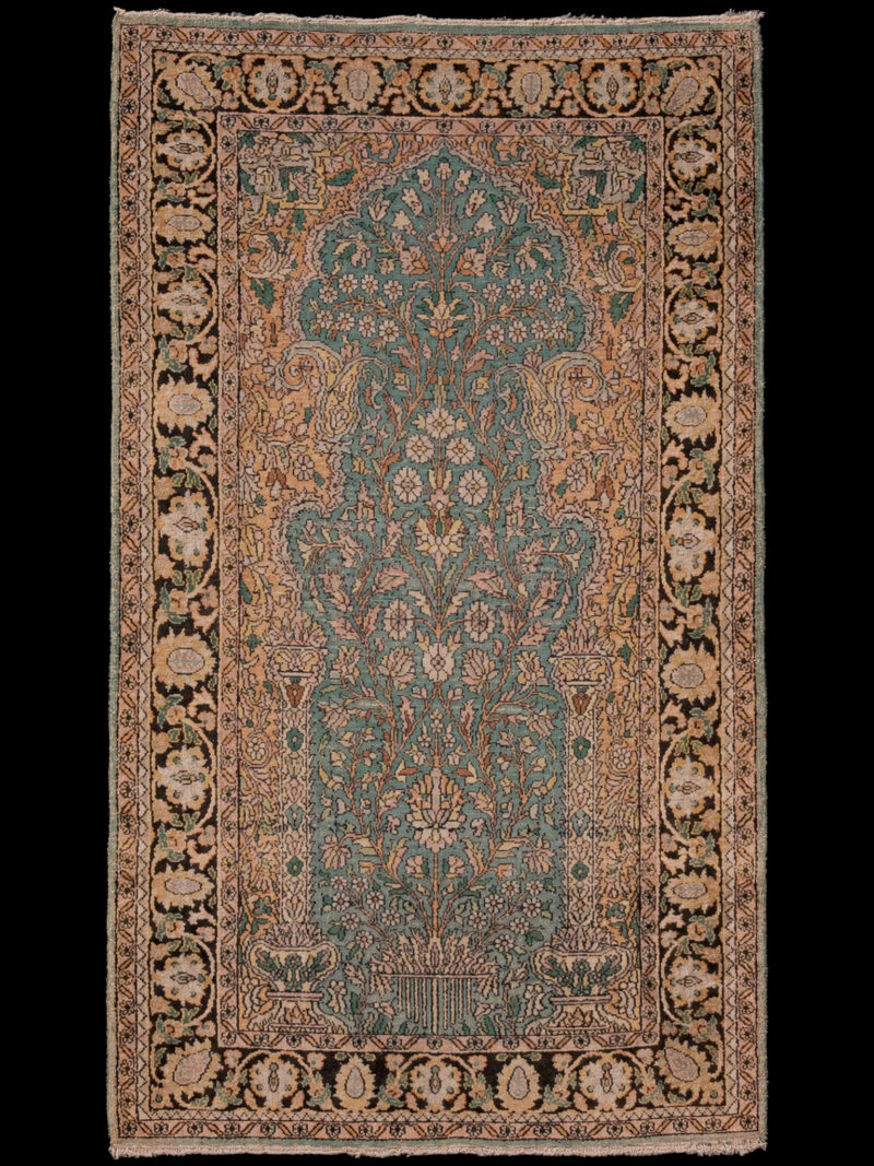 Muu käsinsolmittu Kashmir-silkkimatto, 151 × 93 cm