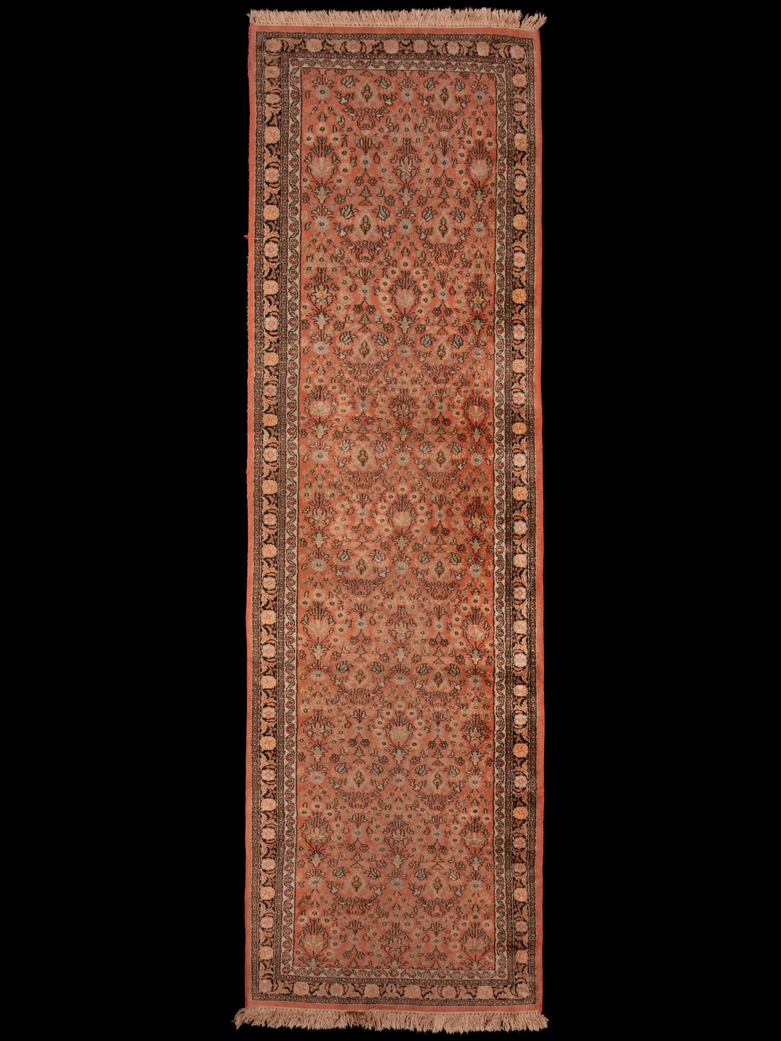 silkkimatto harmoninen kashmir käytävämatto – 350 x 76 cm