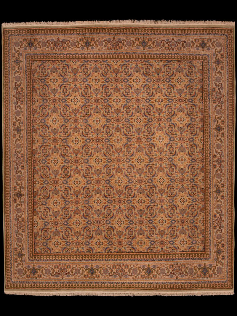 Maanläheinen käsinsolmittu Tabriz-villamatto, 262 × 254 cm