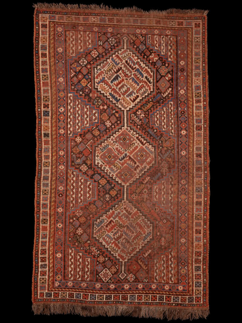 Maanläheinen käsinsolmittu Gasghai-villamatto, 265 × 154 cm