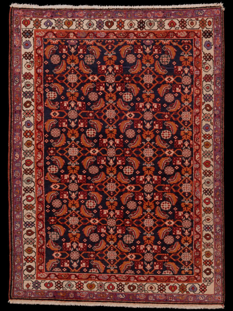 Punainen käsinsolmittu Bijar-villamatto, 146 × 109 cm