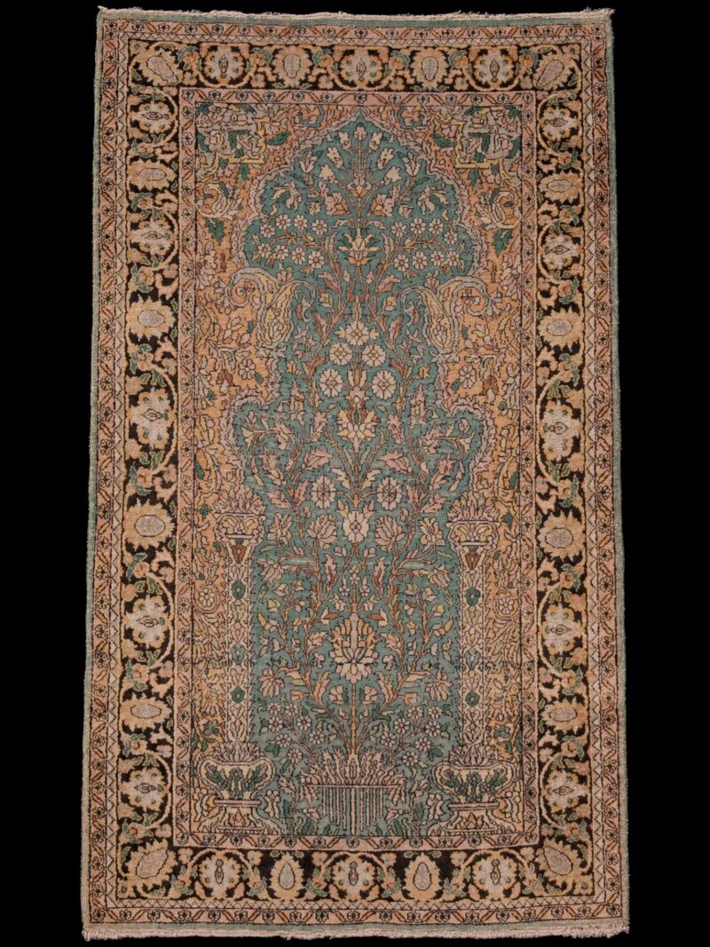Muu käsinsolmittu Kashmir-silkkimatto, 151 × 93 cm