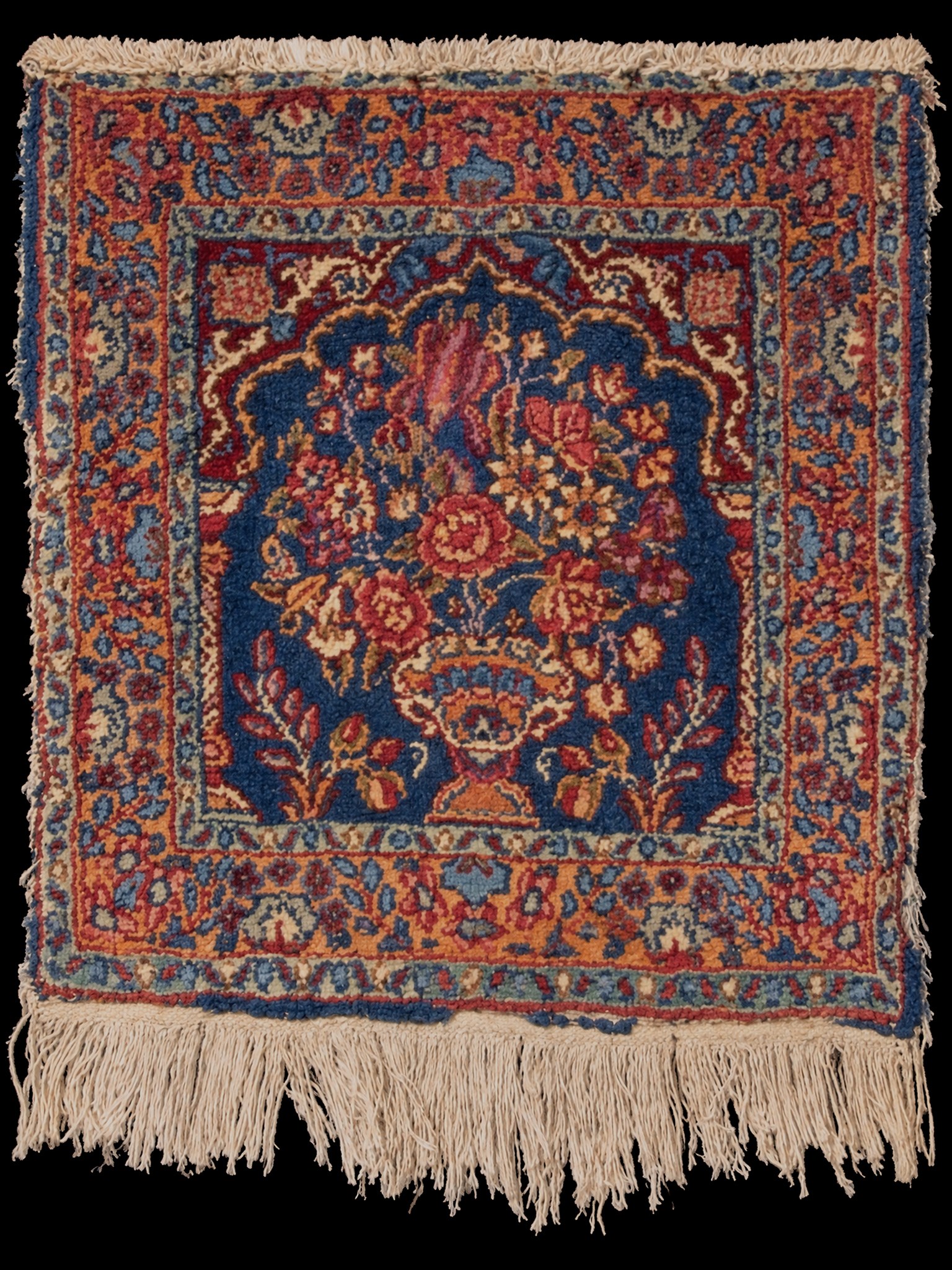 Muu käsinsolmittu Kirman-villamatto, 54 × 49 cm