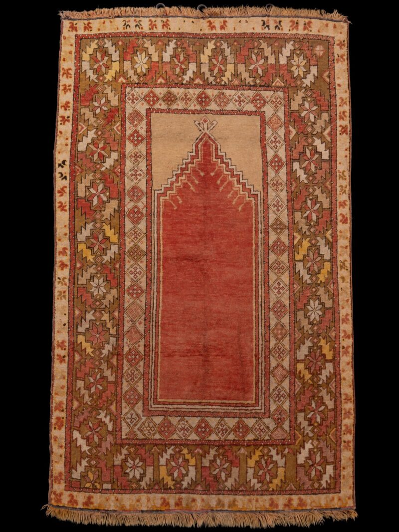 Maanläheinen käsinsolmittu Milas-villamatto, 162 × 101 cm