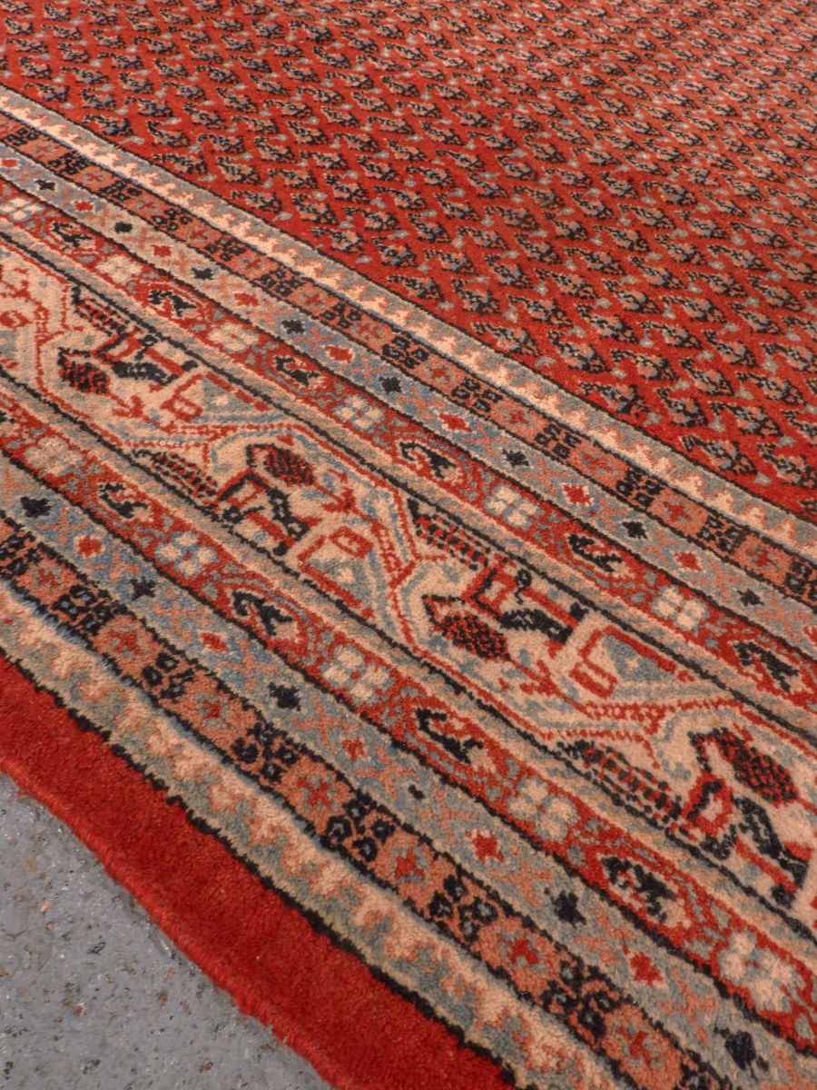 Punainen käsinsolmittu Sarouk Mir-villamatto, 280 × 183 cm