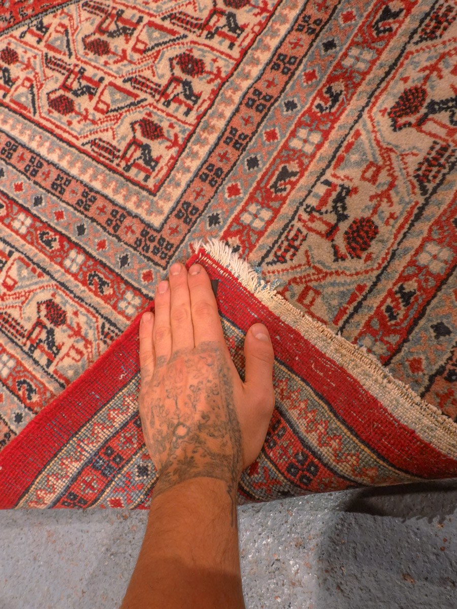 Punainen käsinsolmittu Sarouk Mir-villamatto, 280 × 183 cm