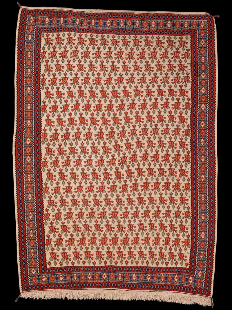 Vaalea käsinsolmittu Senneh-villamatto, 172 × 112 cm