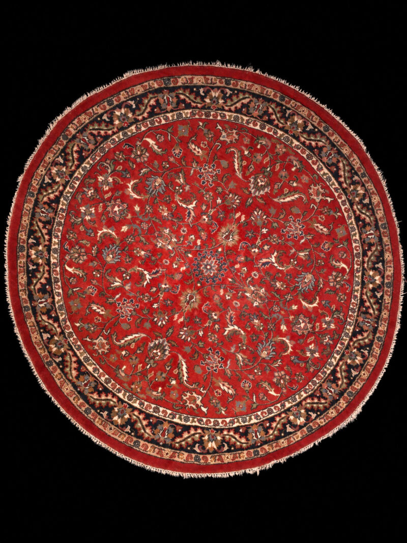 Punainen käsinsolmittu Tabriz-villamatto, 240 × 239 cm