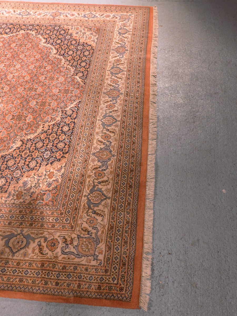 Maanläheinen käsinsolmittu Tabriz-villamatto, 344 × 235 cm