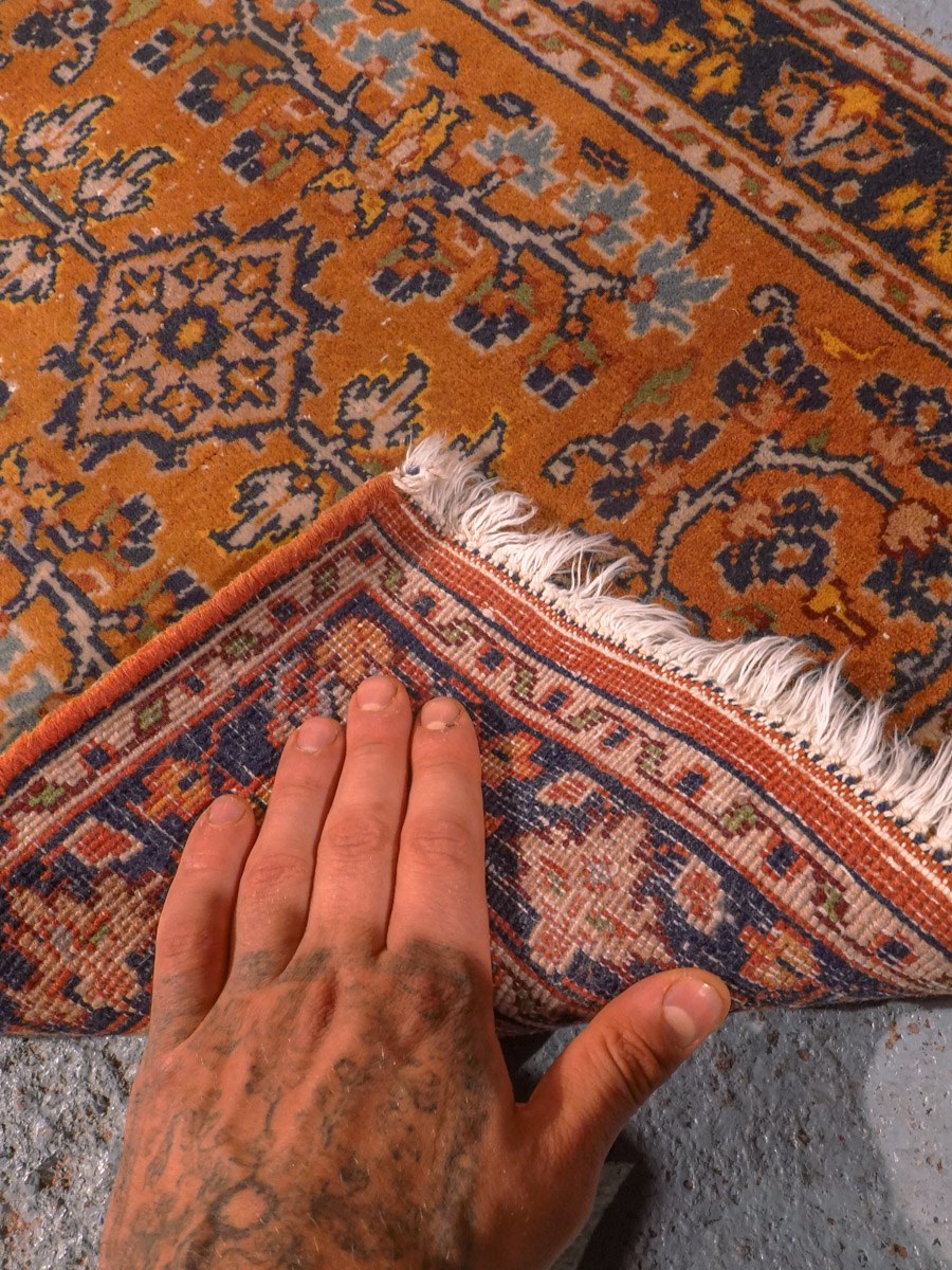 Maanläheinen käsinsolmittu Tabriz-villamatto, 74 × 51 cm