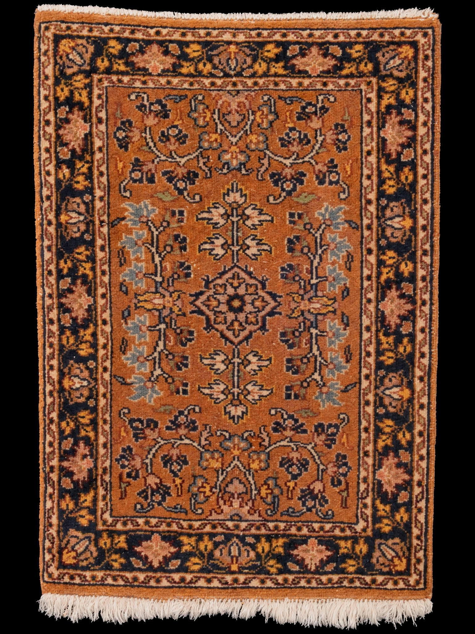 Maanläheinen käsinsolmittu Tabriz-villamatto, 74 × 51 cm